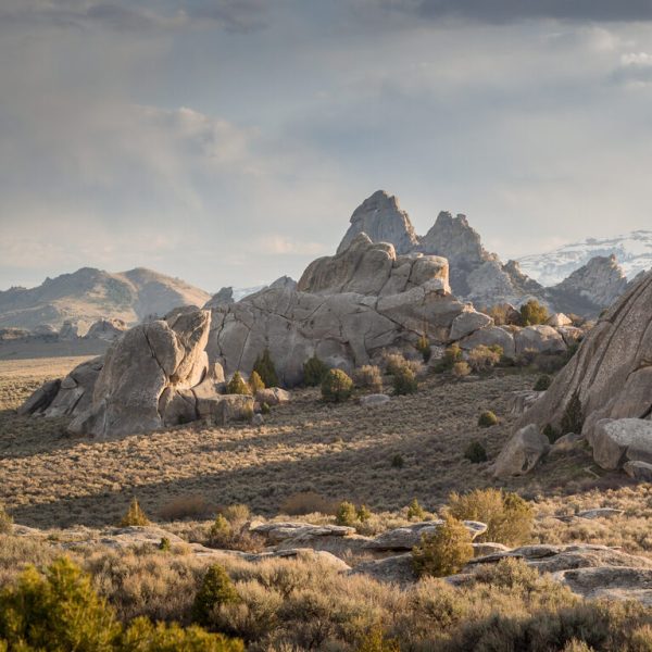 Sunset from our campsite after a climbing day at City of Rocks, Idaho.